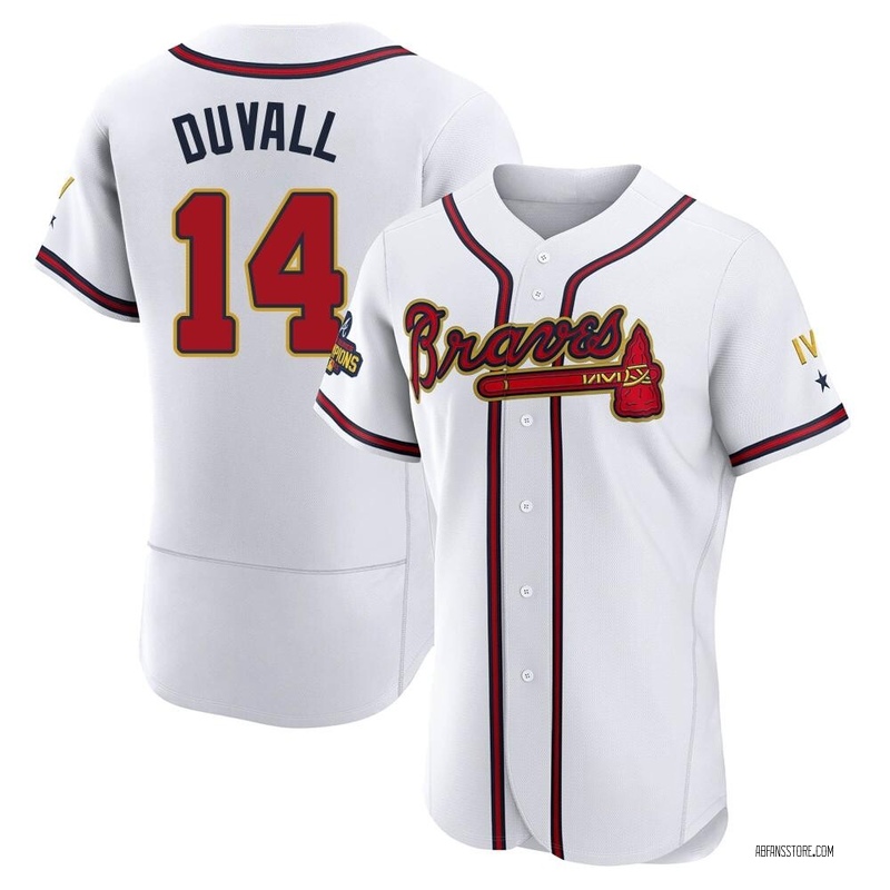 Adam Duvall Youth Atlanta Braves White 2022 Program Jersey - Gold Replica