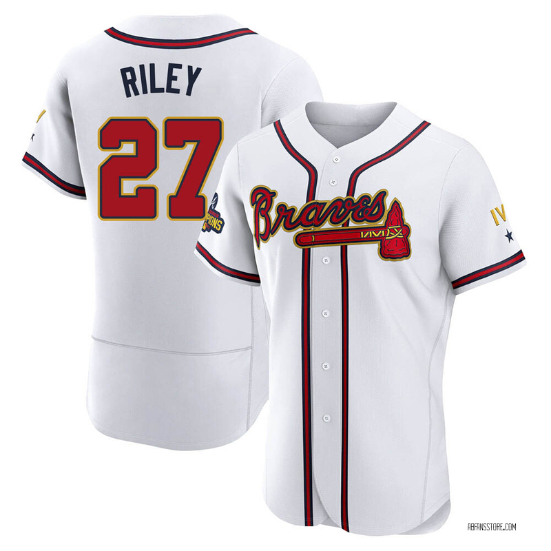 Austin Riley Men's Atlanta Braves Alternate Jersey - Black Golden Replica