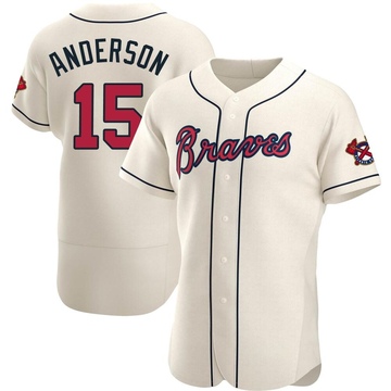 Authentic Brian Anderson Men's Atlanta Braves Cream Alternate Jersey