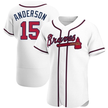 Authentic Brian Anderson Men's Atlanta Braves White Home Jersey