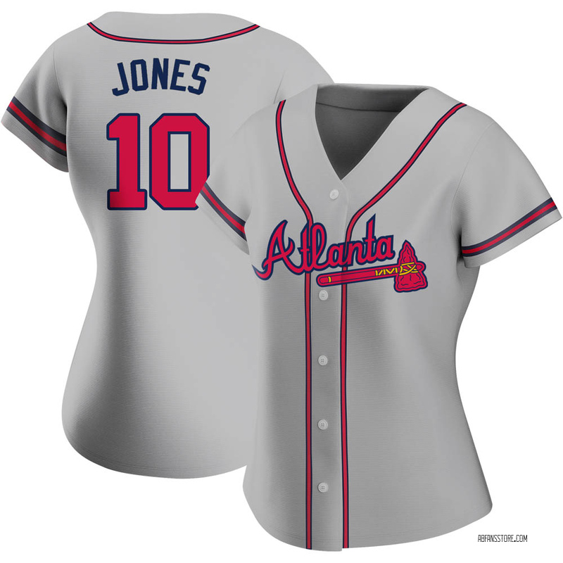 Authentic Chipper Jones Women's Atlanta Braves Gray Road Jersey