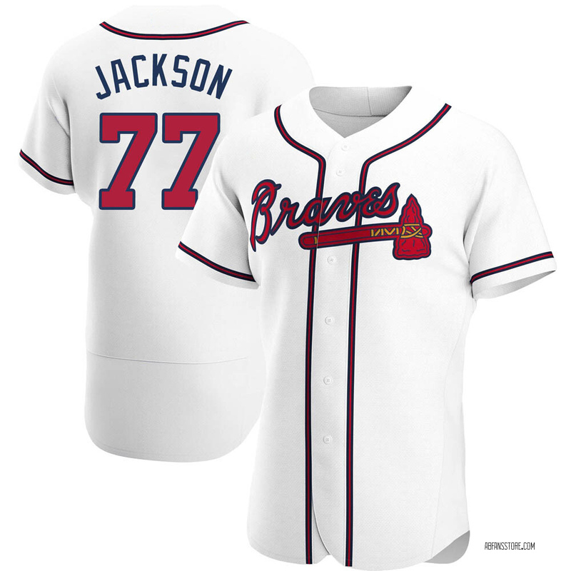 Luke Jackson MLB Atlanta #58 Authentic Majestic Flex Base Game