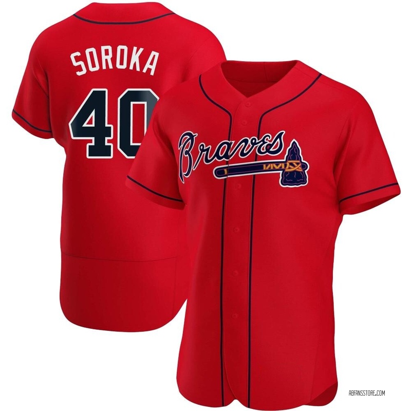 Michael Soroka Men's Atlanta Braves Alternate Team Name Jersey - Navy  Authentic