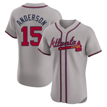 Elite Brian Anderson Men's Atlanta Braves Gray Road Jersey