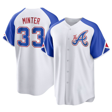 A.J. Minter Atlanta Braves Road Gray Baseball Player Jersey — Ecustomily