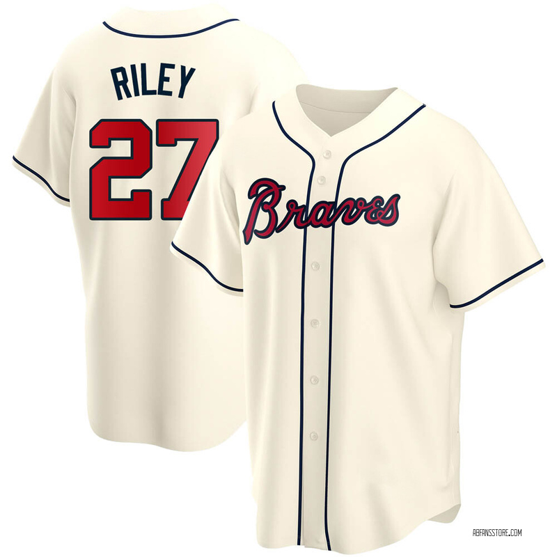 Austin Riley Atlanta Braves Men's Navy Name and Number Banner Wave T-Shirt 