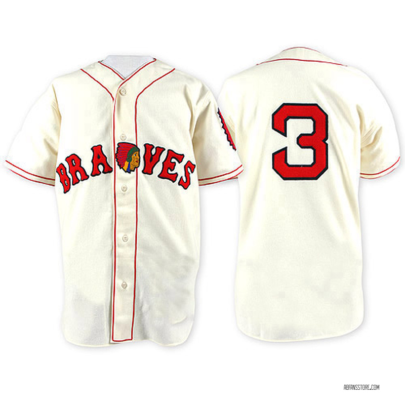 Mitchell & Ness Boston Braves #3 Babe Ruth Cream Color Throwback