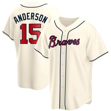 Replica Brian Anderson Men's Atlanta Braves Cream Alternate Jersey