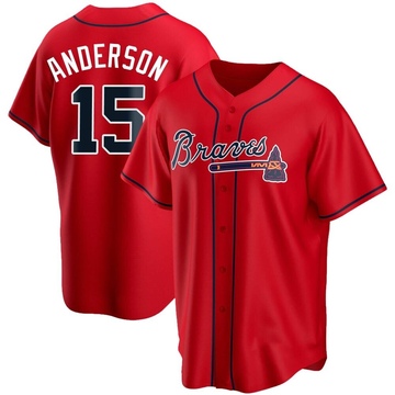 Replica Brian Anderson Men's Atlanta Braves Red Alternate Jersey