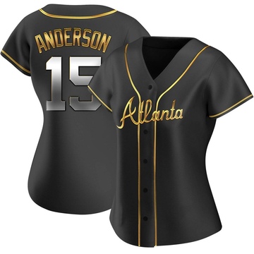 Replica Brian Anderson Women's Atlanta Braves Black Golden Alternate Jersey