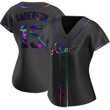 Replica Brian Anderson Women's Atlanta Braves Black Holographic Alternate Jersey