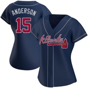 Replica Brian Anderson Women's Atlanta Braves Navy Alternate Jersey