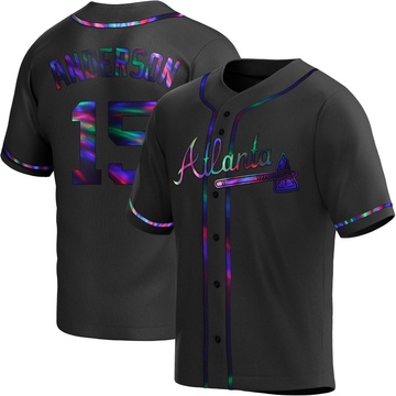 Replica Brian Anderson Youth Atlanta Braves Black Holographic Alternate Jersey