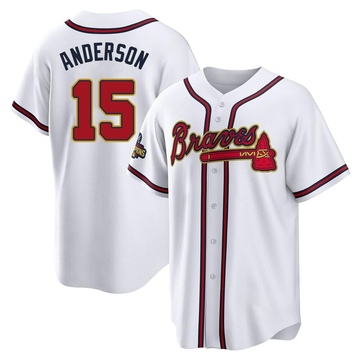 Replica Brian Anderson Youth Atlanta Braves Gold White 2022 Program Jersey