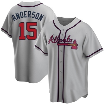 Replica Brian Anderson Youth Atlanta Braves Gray Road Jersey