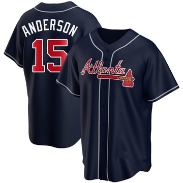 Replica Brian Anderson Youth Atlanta Braves Navy Alternate Jersey