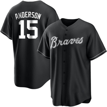 Replica Brian Anderson Youth Atlanta Braves White Black/ Jersey