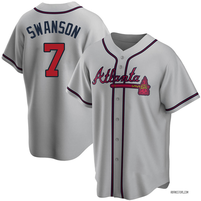 Men's Nike Dansby Swanson Navy Atlanta Braves Name & Number T-Shirt