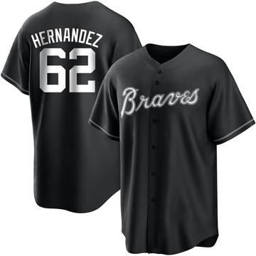 Replica Daysbel Hernandez Men's Atlanta Braves White Black/ Jersey