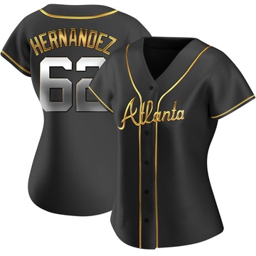 Replica Daysbel Hernandez Women's Atlanta Braves Black Golden Alternate Jersey