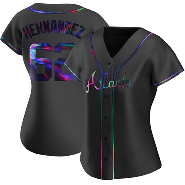 Replica Daysbel Hernandez Women's Atlanta Braves Black Holographic Alternate Jersey