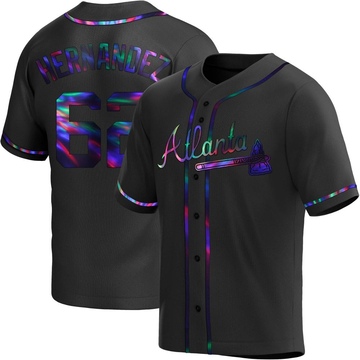 Replica Daysbel Hernandez Youth Atlanta Braves Black Holographic Alternate Jersey