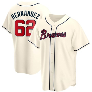 Replica Daysbel Hernandez Youth Atlanta Braves Cream Alternate Jersey