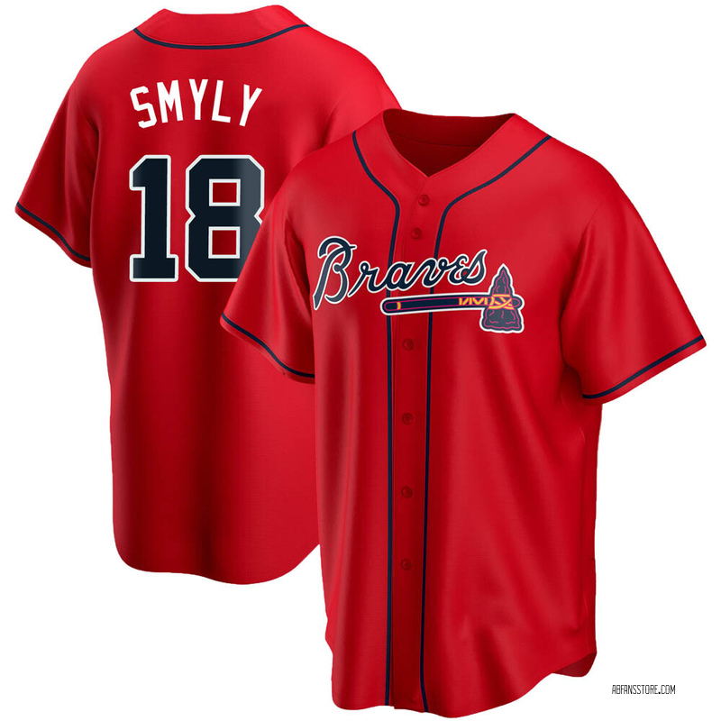 Replica Drew Smyly Youth Atlanta Braves Red Alternate Jersey