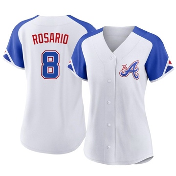 Eddie Rosario Atlanta Braves Women's Backer Slim Fit T-Shirt - Ash