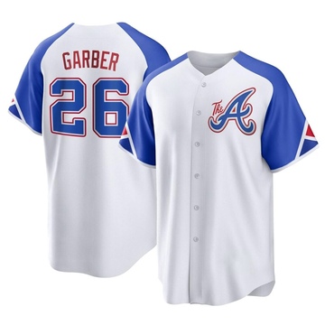 Replica Gene Garber Men's Atlanta Braves White 2023 City Connect Jersey