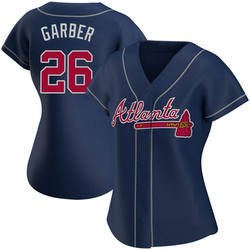 Replica Gene Garber Women's Atlanta Braves Navy Alternate Jersey