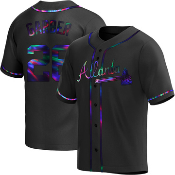 Replica Gene Garber Youth Atlanta Braves Black Holographic Alternate Jersey