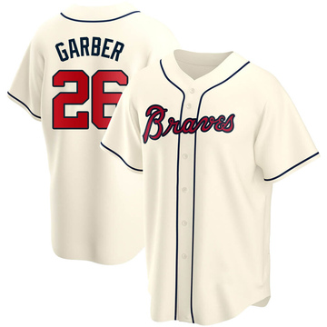 Replica Gene Garber Youth Atlanta Braves Cream Alternate Jersey