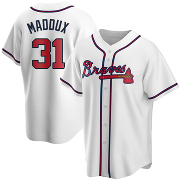 Replica Greg Maddux Men's Atlanta Braves White Home Jersey