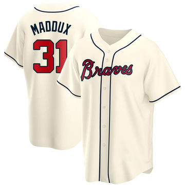 Replica Greg Maddux Youth Atlanta Braves Cream Alternate Jersey