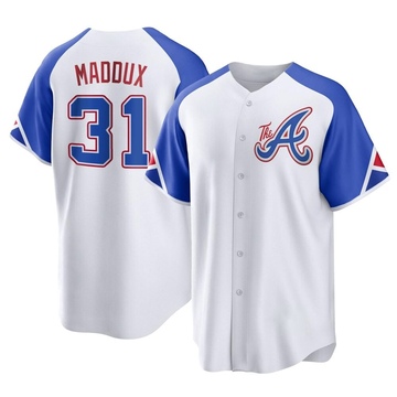 Replica Greg Maddux Youth Atlanta Braves White 2023 City Connect Jersey