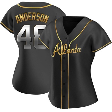 Replica Ian Anderson Women's Atlanta Braves Black Golden Alternate Jersey