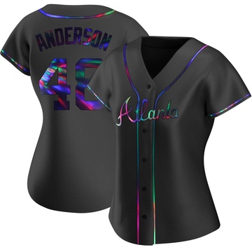 Replica Ian Anderson Women's Atlanta Braves Black Holographic Alternate Jersey