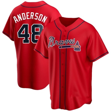 Replica Ian Anderson Youth Atlanta Braves Red Alternate Jersey