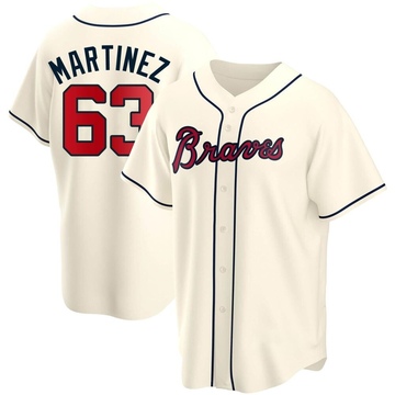 Replica J.P. Martinez Men's Atlanta Braves Cream Alternate Jersey