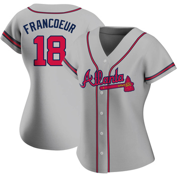 Lot Detail - 2005 Jeff Francoeur Atlanta Braves Game-Used & Autographed  Rookie Home Jersey (JSA • Photo Of Francoeur With Jersey)