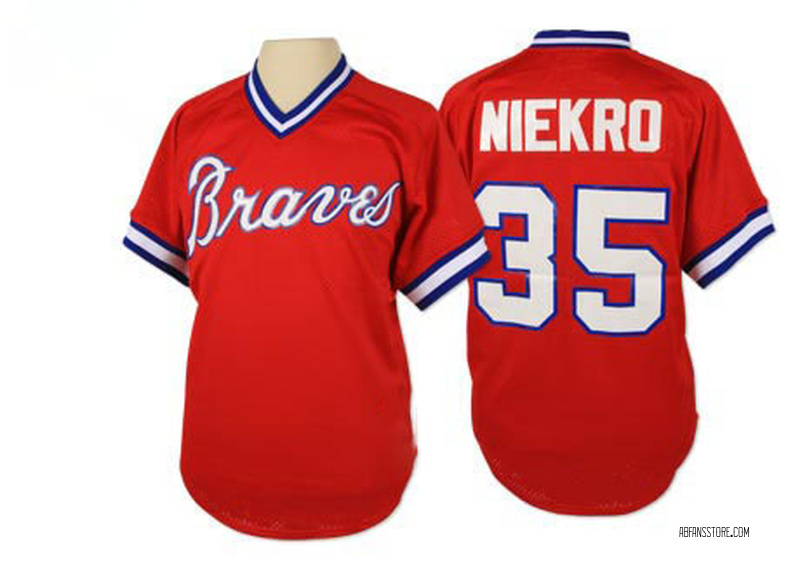 Phil Niekro Men's Atlanta Braves 1969 Throwback Jersey - Grey