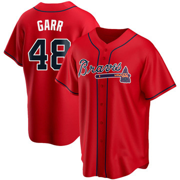 Ralph Garr Atlanta Braves Women's Navy Backer Slim Fit Long Sleeve T-Shirt 
