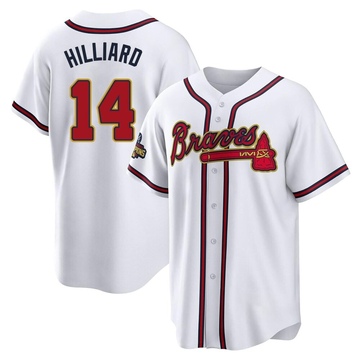 Sam Hilliard Men's Atlanta Braves White 2022 Program Jersey - Gold Authentic