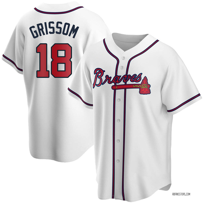 Nike Youth Atlanta Braves Vaughn Grissom #18 White Home Cool Base Jersey